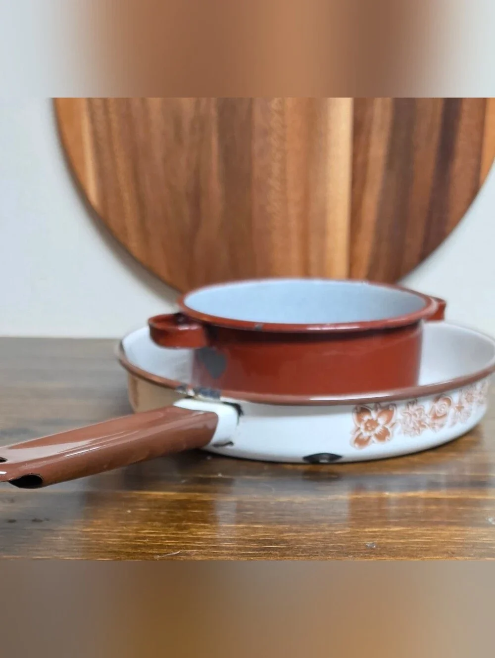 White and Brown Metal Cookware